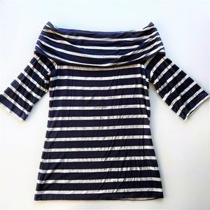 MAX STUDIO Off-Shoulder Striped Top